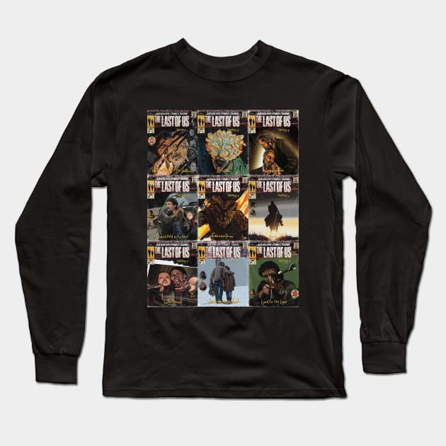 The Last of Us Comic Covers Collage Long Sleeve T-Shirt by JustRalphy